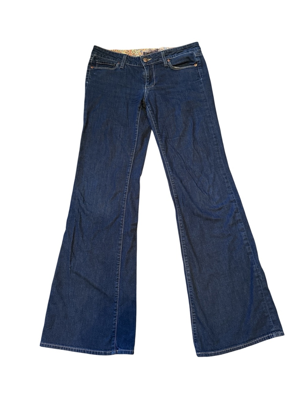 PAIGE Dark Blue Flare Jeans - High-Rise Wide Leg